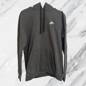 Nike Gray Embroidered Hoodie Sweatshirt Size Medium